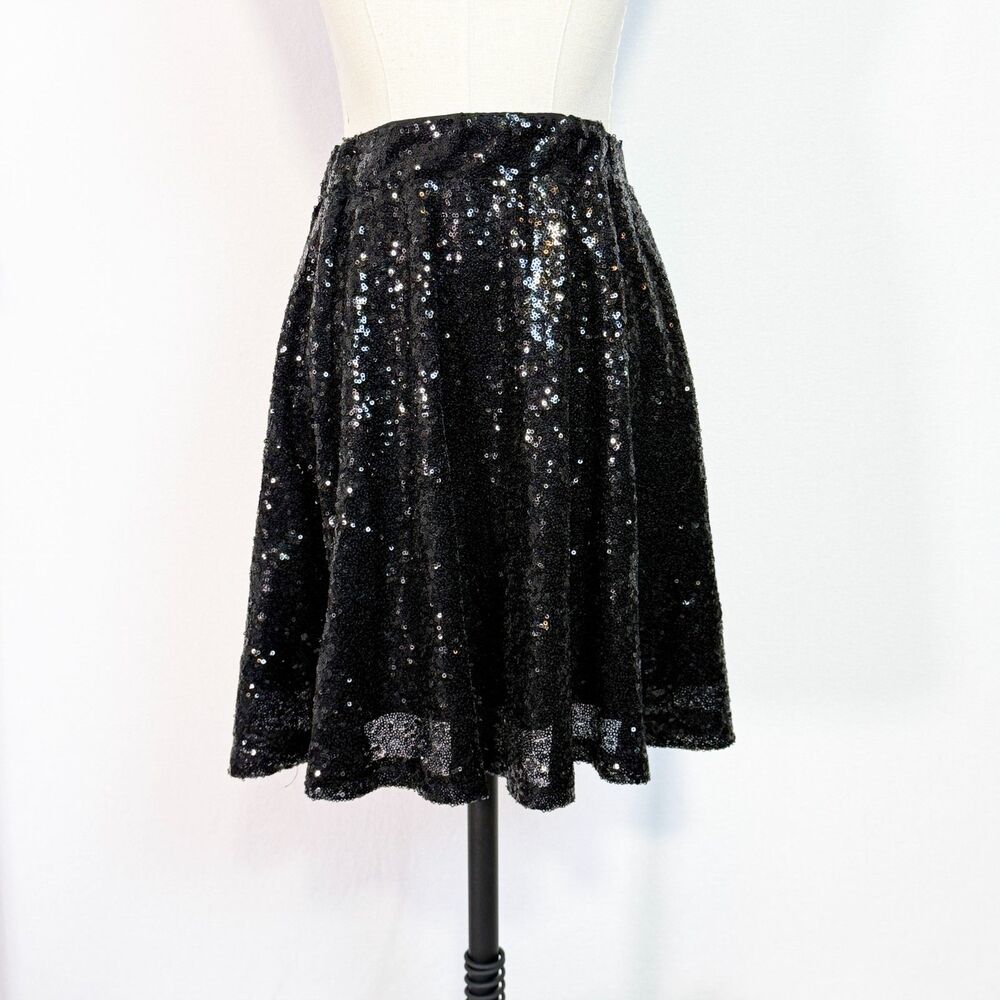 Xhilaration | Black Sequin Circle Mini Short Skirt | Sz S/P